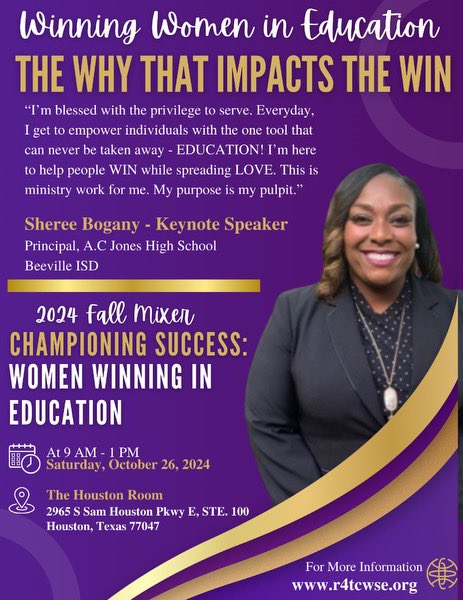 Miles4Education's tweet photo. @PrincipalAuntie truly embodies grace and leadership. It’s inspiring to witness her captivating presence and impactful words @R4TCWSE Annual Fall Mixer. Thank you for sharing your wisdom and uplifting everyone in the room 💕 #SheSharpenedMe https://t.co/kMSwyiViDW