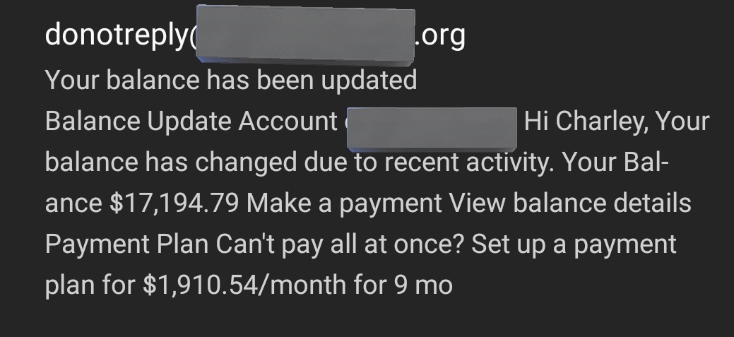WeaselWares's tweet photo. yay, an extra $7k added to my one stay hospital bill 😊 https://t.co/0ZYiCDnDl8