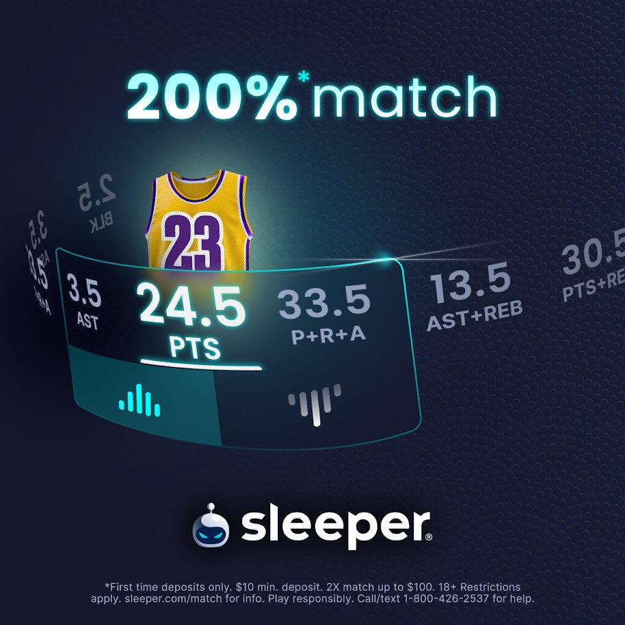 CallingOurShot's tweet photo. The Most Insane Offer Out There.

A 200% Deposit Match on Sleeper.
Crazy. Use Code "COS" to get it.
Only Available for the next week.

https://t.co/ZYEy6oeZWy

You'll get a FREE Square too. https://t.co/0Xqz3VTydD