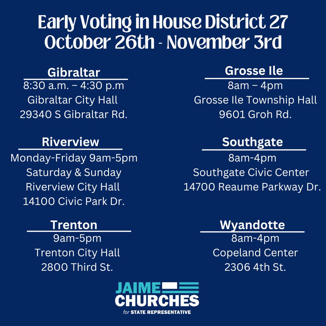 Downriver, early voting starts today! 🗳️