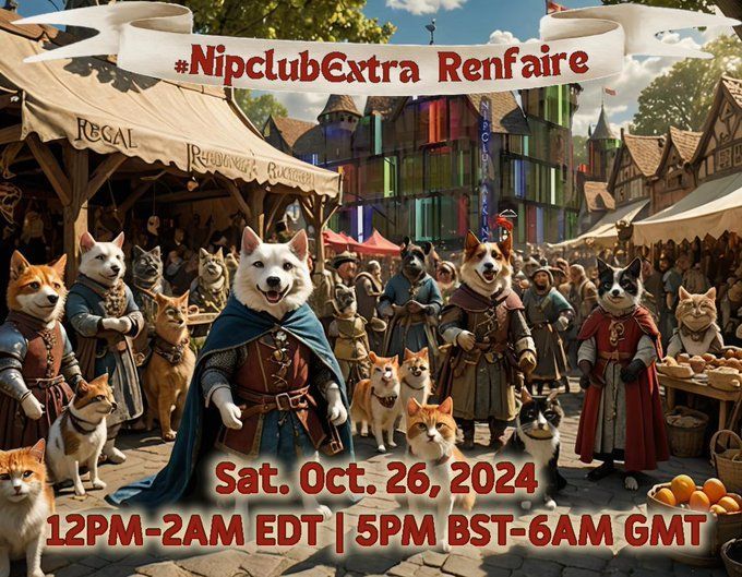 #anipals #CatsOfTwitter #catsofX #dogsofX #dogsoftwitter

Pals, we're pawtying right now!  Come and join us at #nipclubextra RenFaire. Games, music,good company and an extensive menu!

nipclub24.blogspot.com