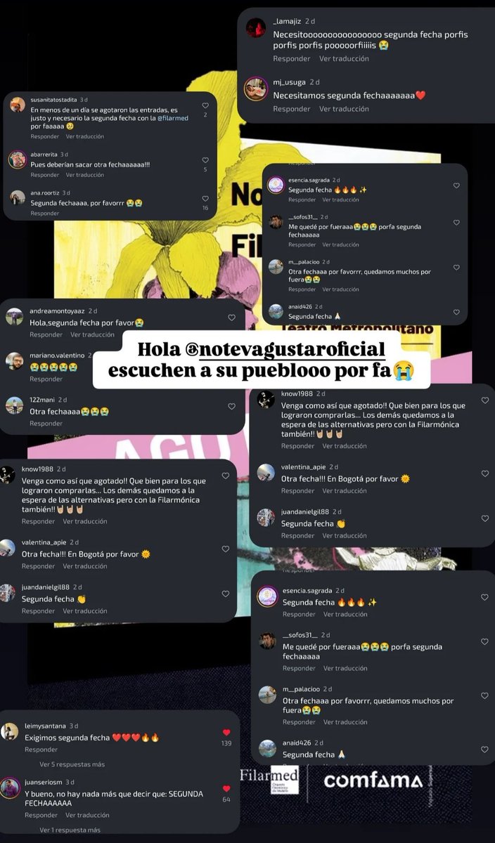 ntvgcolombia's tweet photo. 💥Cuantos mas se quedaron por fuera?😭
Por fa @ntvgoficial una segunda fecha!🙏🏻

Ya sabemos que nos han dado mil cosas este año pero por favor!!
Muchos se quedaron afuera!! https://t.co/BHA5lsT9Eg