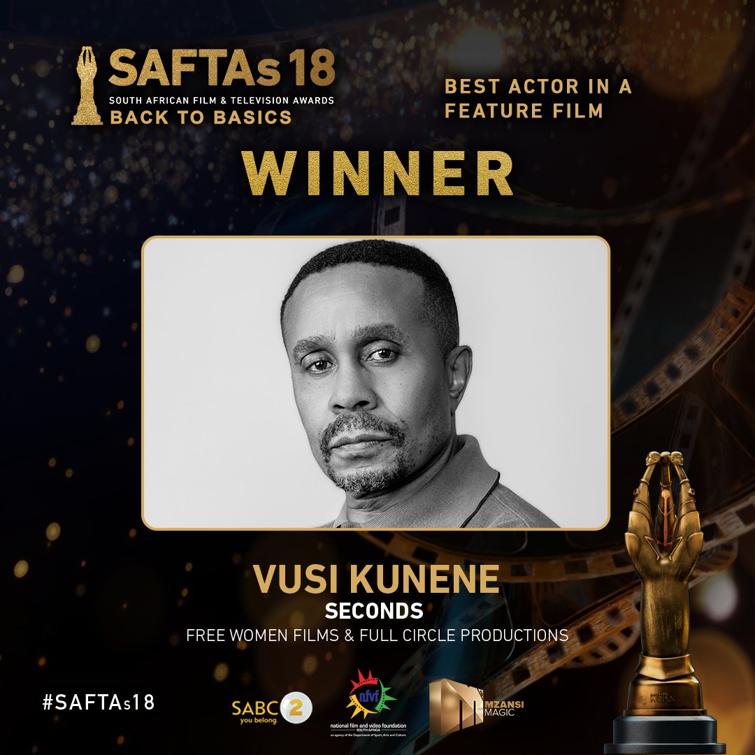 SAFTAs_1's tweet photo. A standing ovation for Vusi Kunene for winning Best Actor in a Feature Film for Seconds at #SAFTAs18! 🎬🏆#BackToBasics https://t.co/VRTRhhPWZ7