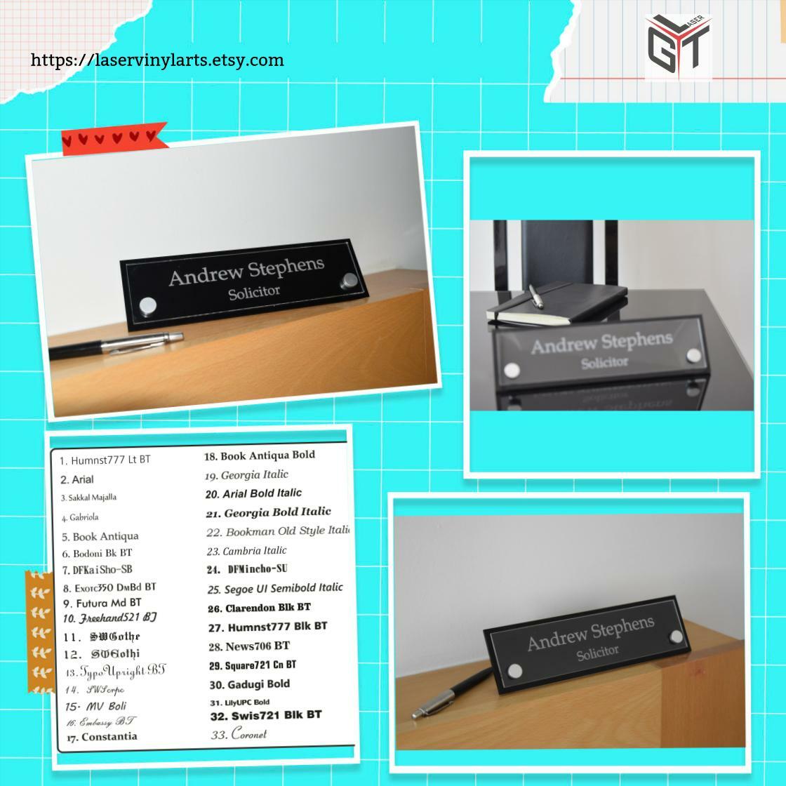 gtlaserltd's tweet image. Contemporary Custom Engraved Acrylic Desk Name Plate, Desk Plaque, Office Plate With Stand laservinylarts.etsy.com/listing/767210…
 #nameplate #DeskSign