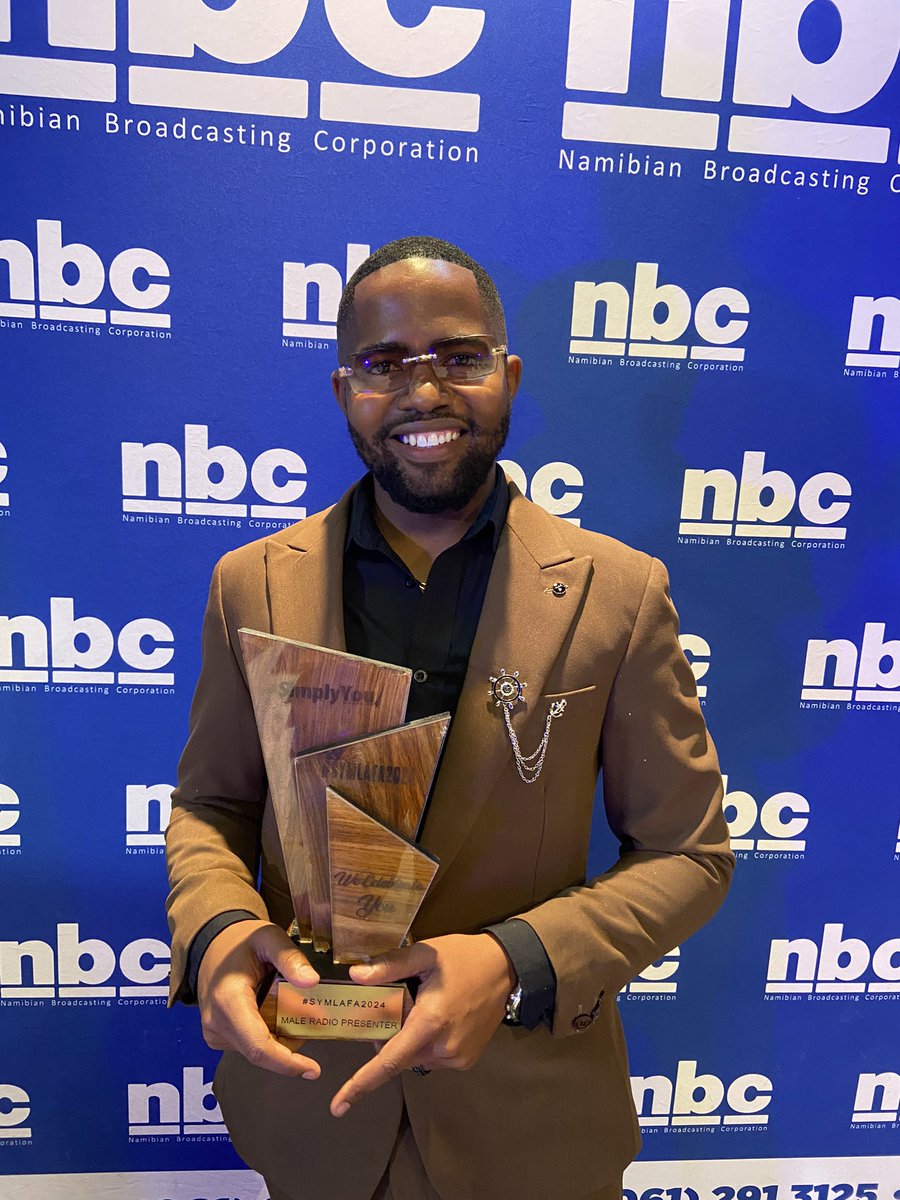 NBCNamibia's tweet photo. CONGRATULATIONS to NBC Touch FM’s presenter Donald Kariseb who won the 2024 SYMLAFA Male radio presenter of the year award.
NBC Touch FM
#symlafa2024 #NBCRadio #nbcitisours #TouchFM https://t.co/xWJug1lRJQ