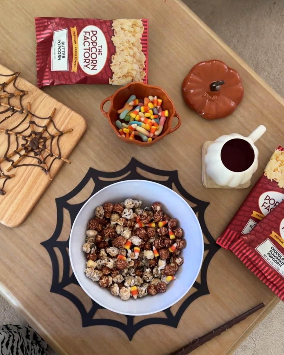 PopcornFactory's tweet image. Halloween movie night vibes 🎃🍿 Do you prefer sweet or savory popcorn for your spooky snacking?
