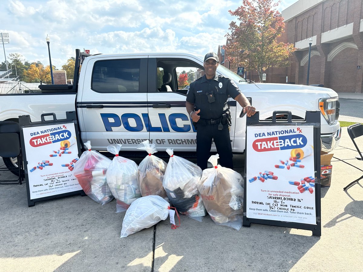 National DEA Take Back Day was a rousing success! Officer Johnson collected a whopping 110 pounds of unwanted, unneeded or expired prescription drugs. Thank you to participating community members for helping to prevent accidental ingestion, abuse, and environmental contamination.
