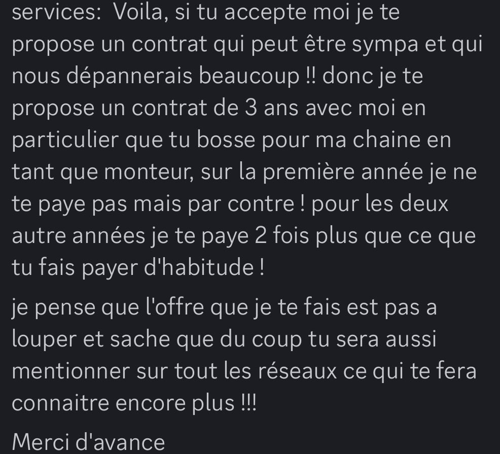 CSami42's tweet photo. @MaximeBuland C’est de plus en plus rare 🤣 
Moi il m’a proposé de taffer gratuitement pendant 1 ANS… https://t.co/vROJzydDiv