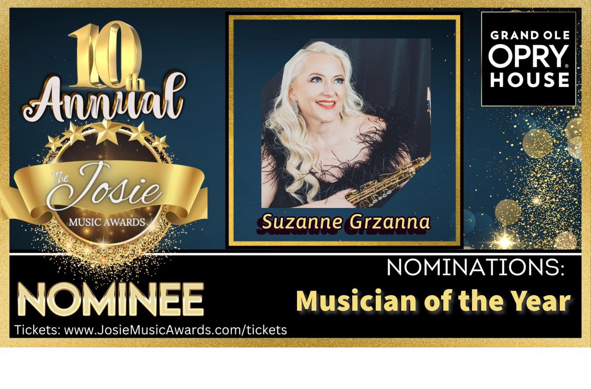 SaxDivaLLC's tweet photo. Congratulations to Suzanne Grzanna Sax Diva® for her two Josie Music Award nominations. A huge thank you to Josie Music Awards!!

🎷 Musician of the Year - Saxophonist

🎤 Vocalist of the Year - Jazz

#JosieMusicAwards #femalesaxophonist https://t.co/CQool5rMbd