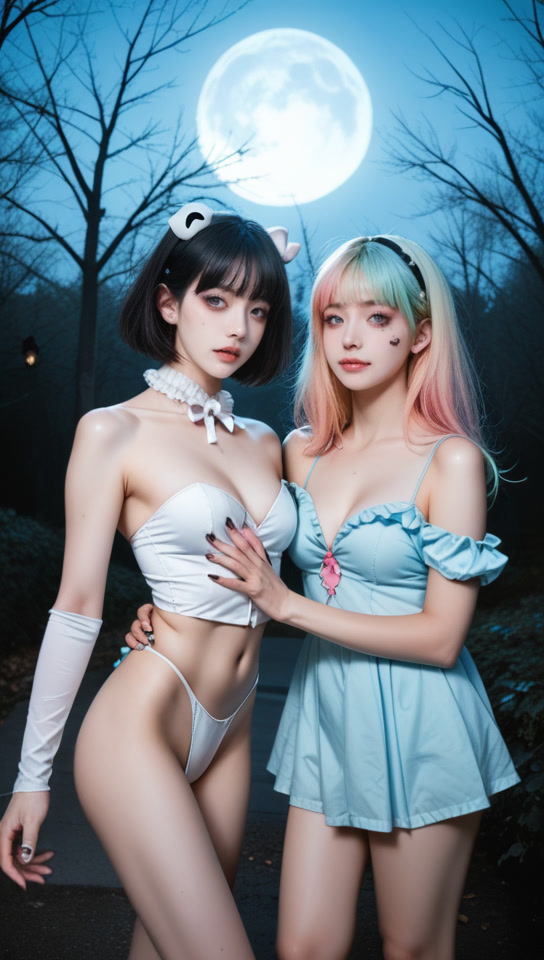 BadToxic's tweet photo. #Halloween #Girls 2024 - #StableDiffusion #waiREALMIX v11 Euler a #KlingAI.
#twoGirls #costume #HalloweenGirl #pumpkin #cosplay #scary #horror #gorgeousFace #pastelBalayageHair #slender #veryThin #sexy #cute #girl #warmPastelColors #AIGirl #AIGirls #AI #AIArt #Kunst #animation https://t.co/aVVzwTLPIW