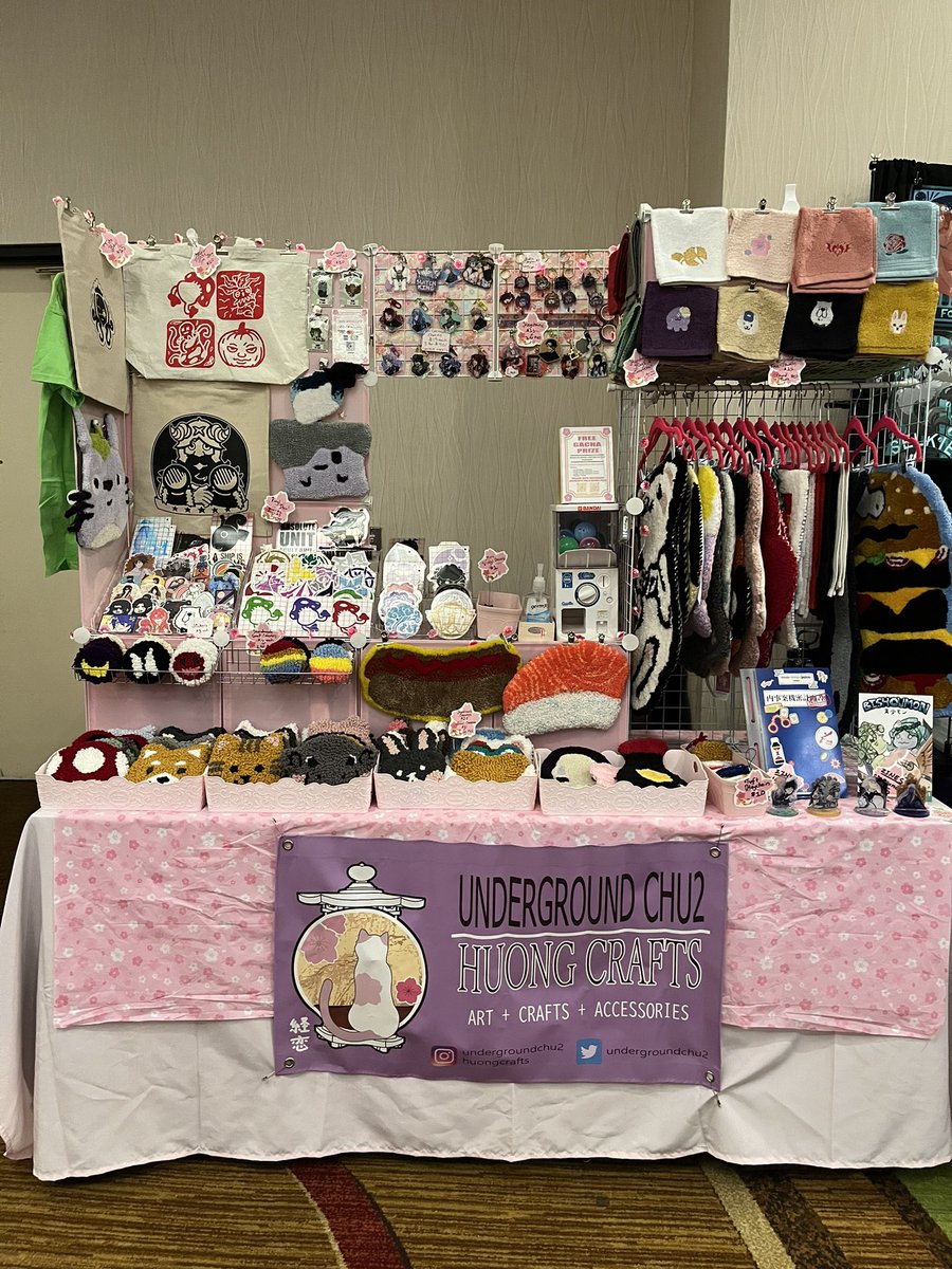 I’M AWAKE! Here at YumeconUSA this weekend in San Jose! Got lotsa new handmade merch!