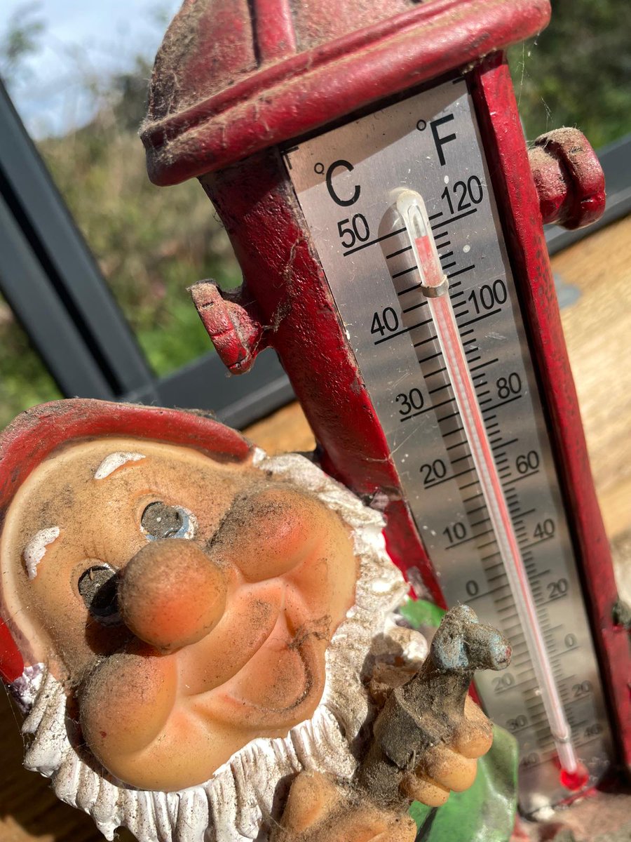 Heerlijkheyd's tweet image. De kas staat!!😍 
Even de thermometer van de oude eigenaar van het huis erin gezet en die zei vanmorgen 48°C (in de volle zon)
#Frankrijk #kas #serre #puydedôme