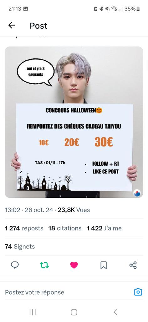 candice35317286's tweet photo. @boutique_TAIYOU Merci beaucoup pour le concours ! 🧡🖤 https://t.co/uAb0yXYOvj