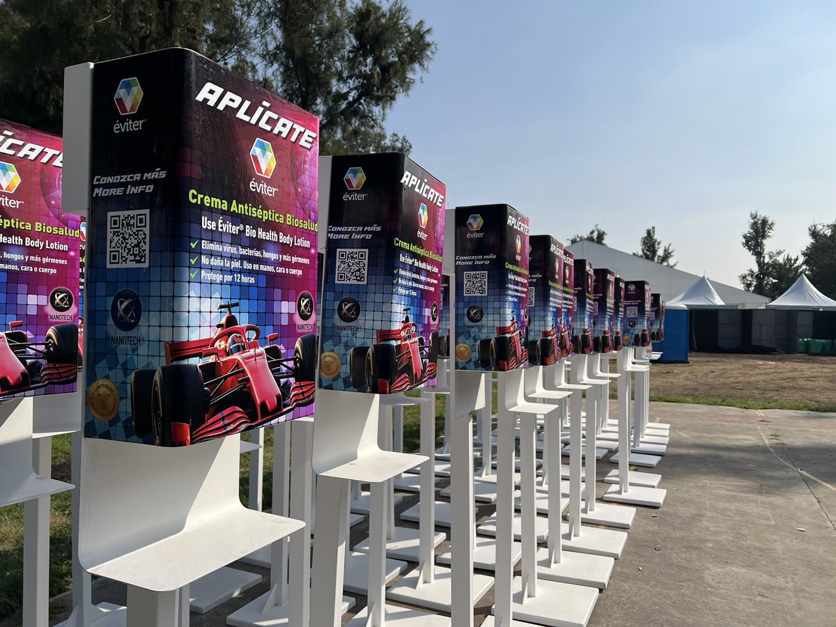 EviterMX's tweet photo. Nuevamente brindando bioseguridad total en el gran premio de México 🏁🏎️

Aplícate crema biosalud Éviter y elimina a los virus, hongos y bacterias 🚫🦠 https://t.co/WhLSpSm7Ho