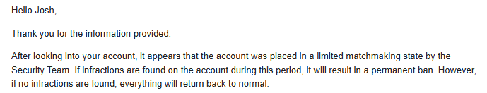 jshlunn's tweet photo. .@Activision 
Worst support team i've ever dealt with.

Sent them a full in depth ticket about the situation on what's happened with screenshots of the shadow ban etc just for them to tell me this and close the case?

fucking useless. https://t.co/3jIQzOarNg