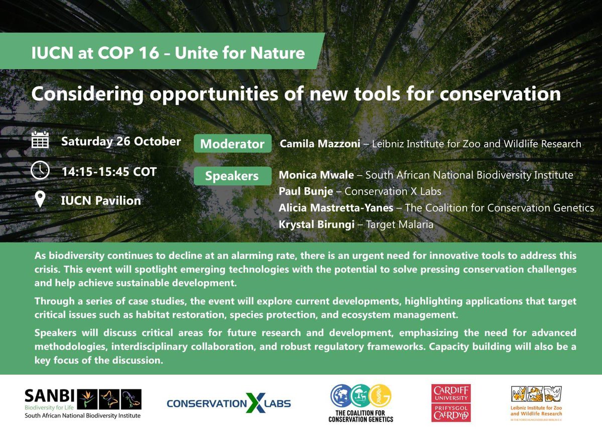 seanmhoban's tweet image. Exciting talks happening NOW at #cop16 including representatives of the @CoalitionConGen science policy forum! @conservationx @IUCN @EarthBioGnome