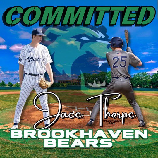 Jace Thorpe (@jace_thorpe) on Twitter photo Iâm excited to announce my commitment to play baseball at Brookhaven College. I would like to thank God, my family and all my coaches. Thank you Coach Thomas and Coach Wason for this opportunity.
#committed
<a href="/CoachShaqT/">Shaquille Thomas</a>
<a href="/Dalton_Wason/">Dalton</a>
<a href="/Mark_Cain9/">Mark Cain</a>
<a href="/haven_baseball/">Brookhaven Baseball</a> Iâm excited to announce my commitment to play baseball at Brookhaven College. I would like to thank God, my family and all my coaches. Thank you Coach Thomas and Coach Wason for this opportunity.
#committed
<a href="/CoachShaqT/">Shaquille Thomas</a>
<a href="/Dalton_Wason/">Dalton</a>
<a href="/Mark_Cain9/">Mark Cain</a>
<a href="/haven_baseball/">Brookhaven Baseball</a>