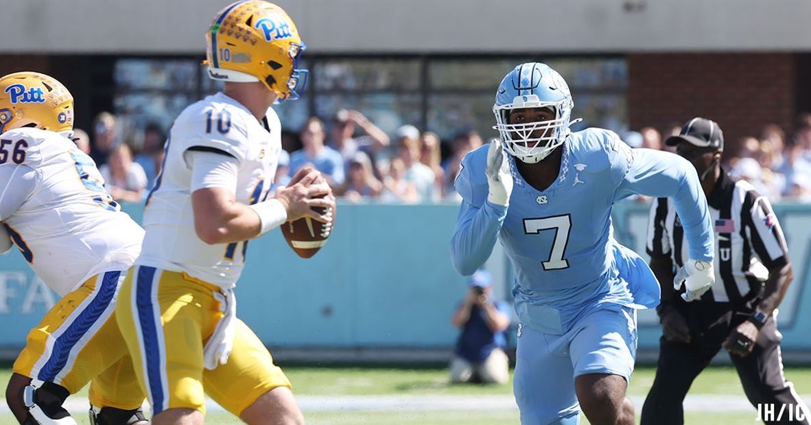 NCAAFNation247's tweet photo. Week 9 Performance

DE Kaimon Rucker - UNC

• 8 Tackles (5 Solo)
• 3.5 Tackles for Loss 
• 3 Sacks
• 1 PBU
• 1 INT https://t.co/z9vNkvFt0X
