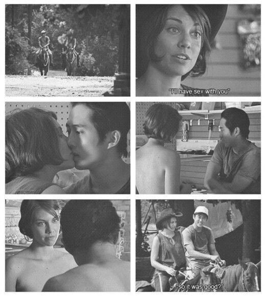 HQ's scene vs TV show scene — Glenn and Maggie first time.