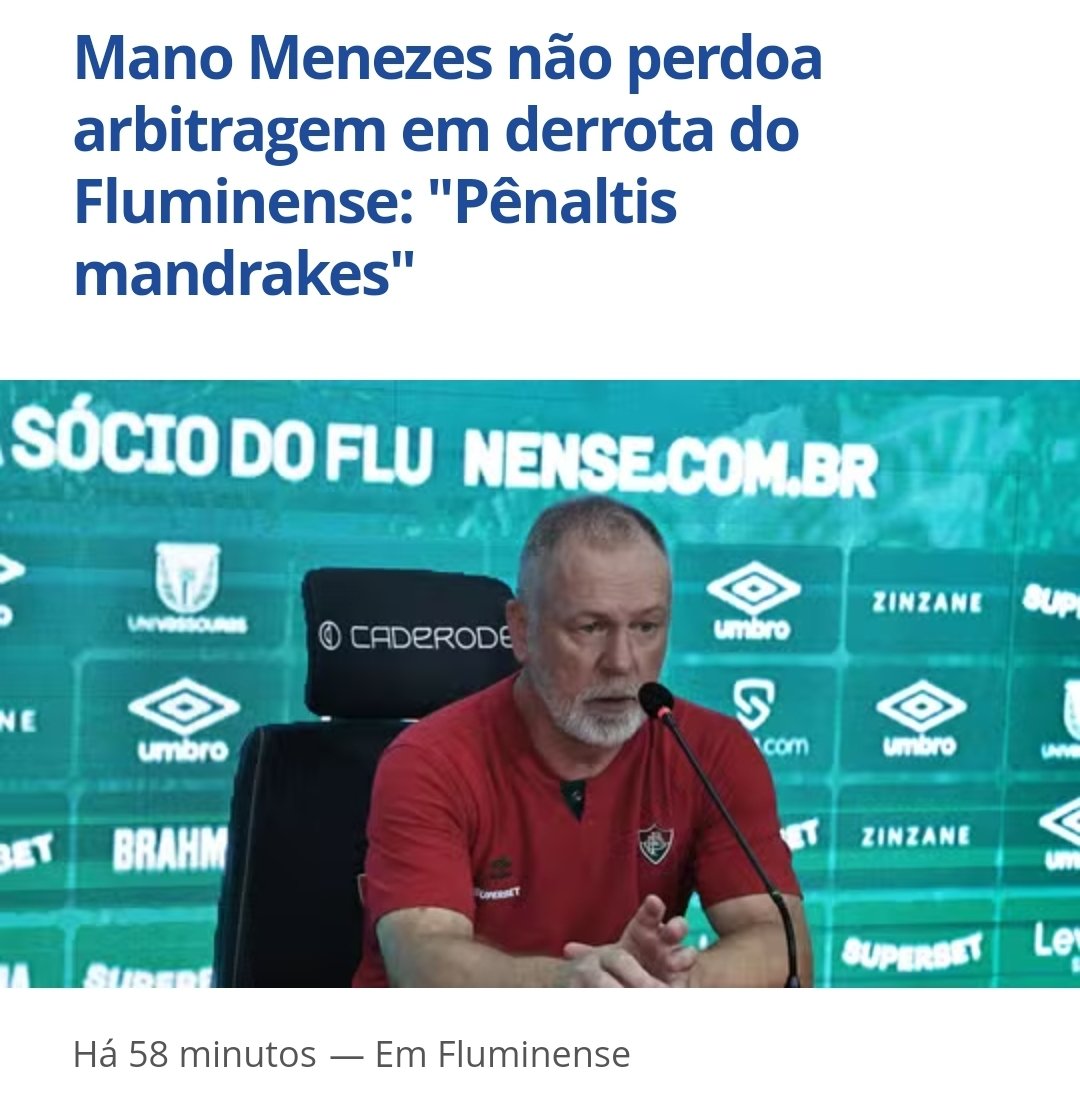 Imagina aí se ele conferir os pênaltis que o #RamonAbbatiAbel deu pro <a href="/Palmeiras/">SE Palmeiras</a> hoje ein?

Meteram a mão no <a href="/FortalezaEC/">Fortaleza Esporte Clube 🦁</a> e foi com gosto de gás ( com a ajuda sempre pontual do VAR ).

Nunca que deixarão um clube do Nordeste ser campeão do <a href="/Brasileirao/">Brasileirão Betano</a>