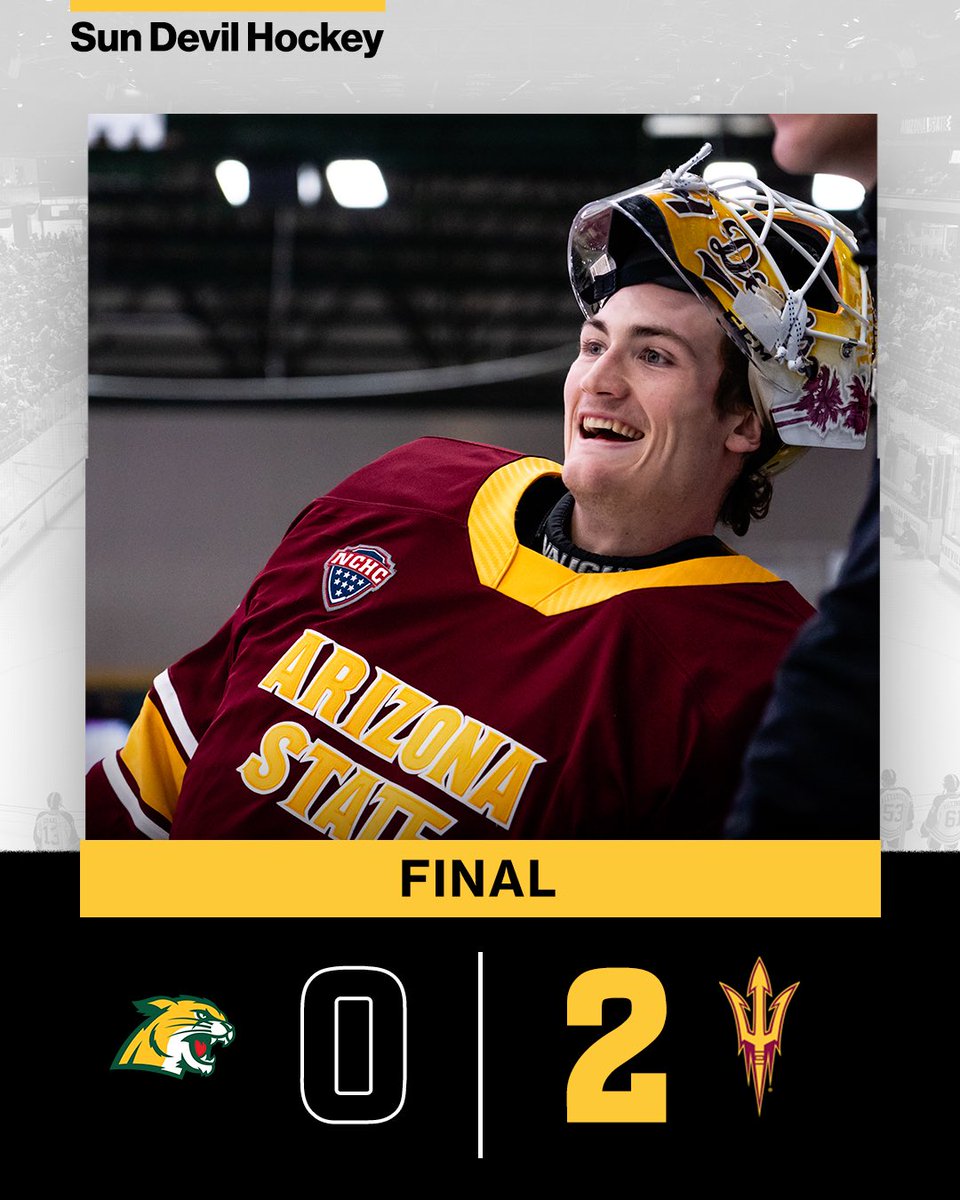 SunDevilHockey's tweet photo. ROAD SWEEP AND A SHUTOUT 🧹🧹 #BeTheTradition https://t.co/vikWAPp6dm