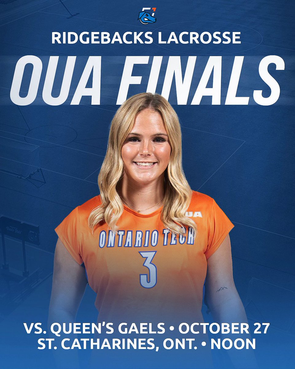 OT_Ridgebacks's tweet photo. WLAX | The Ridgebacks are playing for gold for the first time in program history!

With an 11-7 win over the Trent Excalibur in the semifinals, the Ridgebacks lacrosse program secured their spot in the gold medal game on Sunday at noon where they’ll take on the Queen’s Gaels. https://t.co/99JbgrCmBx
