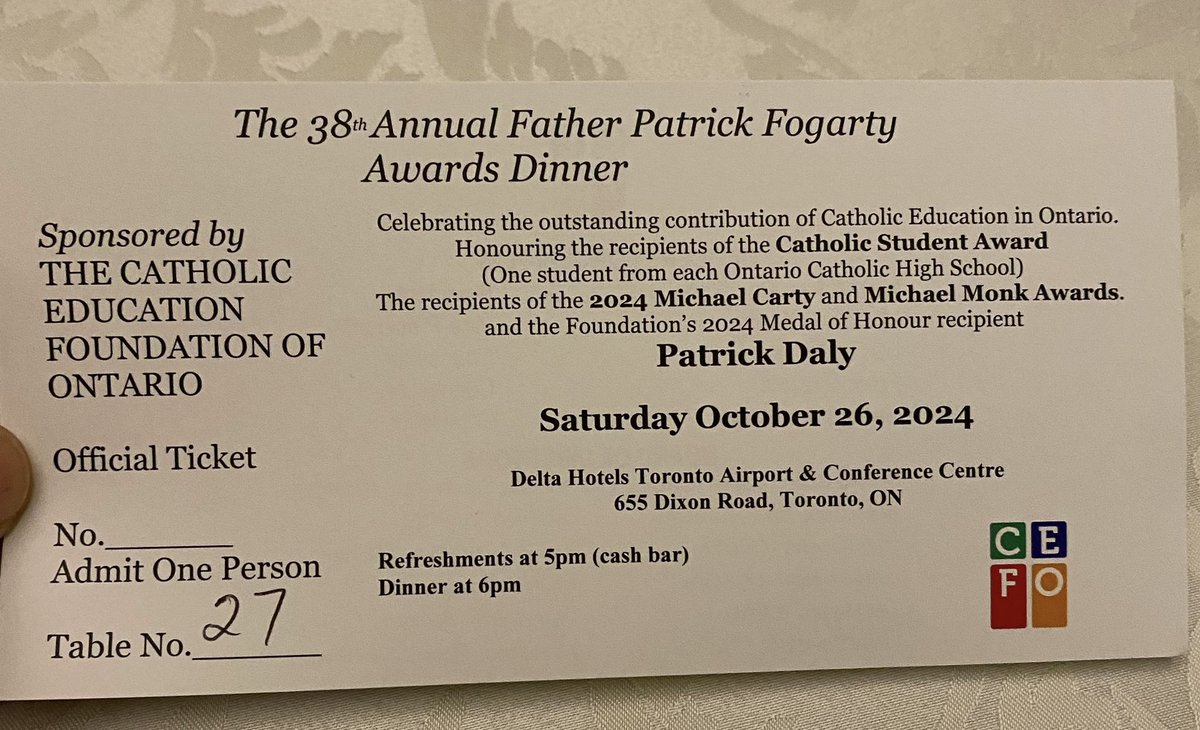 Honoured to win the Michael Monk Award at the Father Patrick Fogarty Awards! Proud of our initiative empowering at-risk youth through faith and service. 
Thank you to VP Kent MacNeill for accepting on our behalf and to all our amazing partners who make this possible!