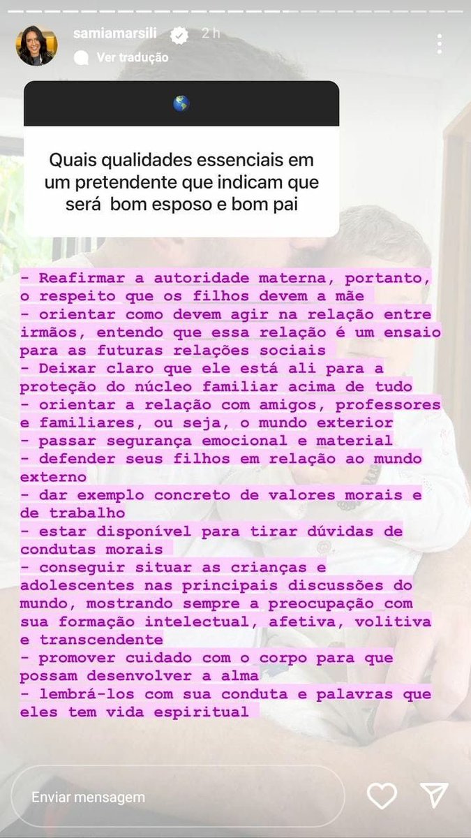 Claralysss's tweet photo. Qualidades de um homem que será um bom esposo e pai. 👇🏻🤍 https://t.co/YdhFsshQgT