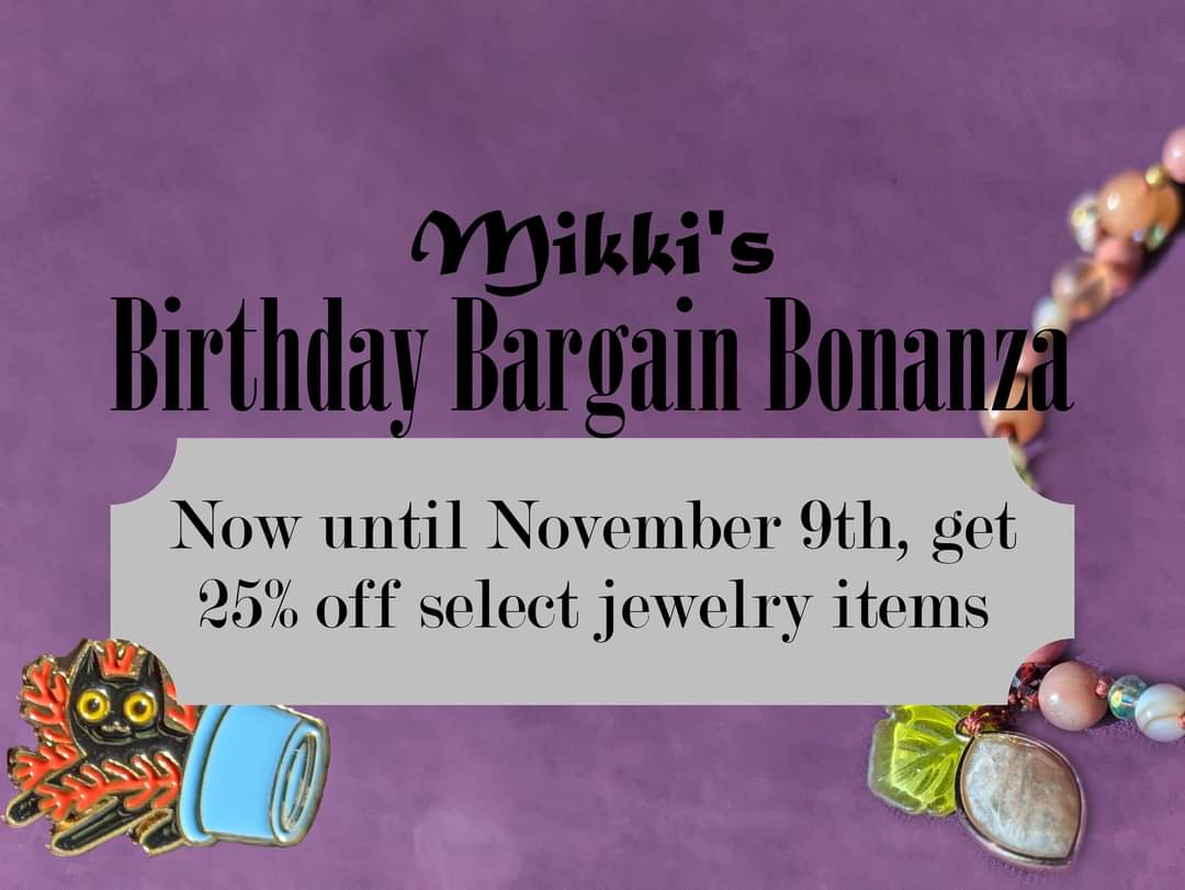 starspangled3's tweet photo. I just realized I don't talk about my jewelry on here very much but I've got a bunch of cool new stuff up in the shop, including some Halloweeny and witchy things, and a lot of it is 25% off until 11/9! https://t.co/w1VNUuc9xv https://t.co/WGVTgNF6fy