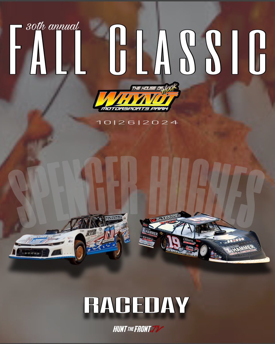 It’s RACEDAY at Whynot Motorsports Park for Spencer Hughes and The JCM Motorsports Crew🏁 

Hot laps start at 4:30(cst), stream with Hunt the Front TV!