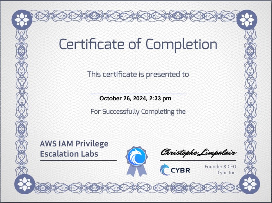 hacking4every1's tweet image. Completed AWS IAM Privilege Escalation Labs hands-on course provided by @cybrcom