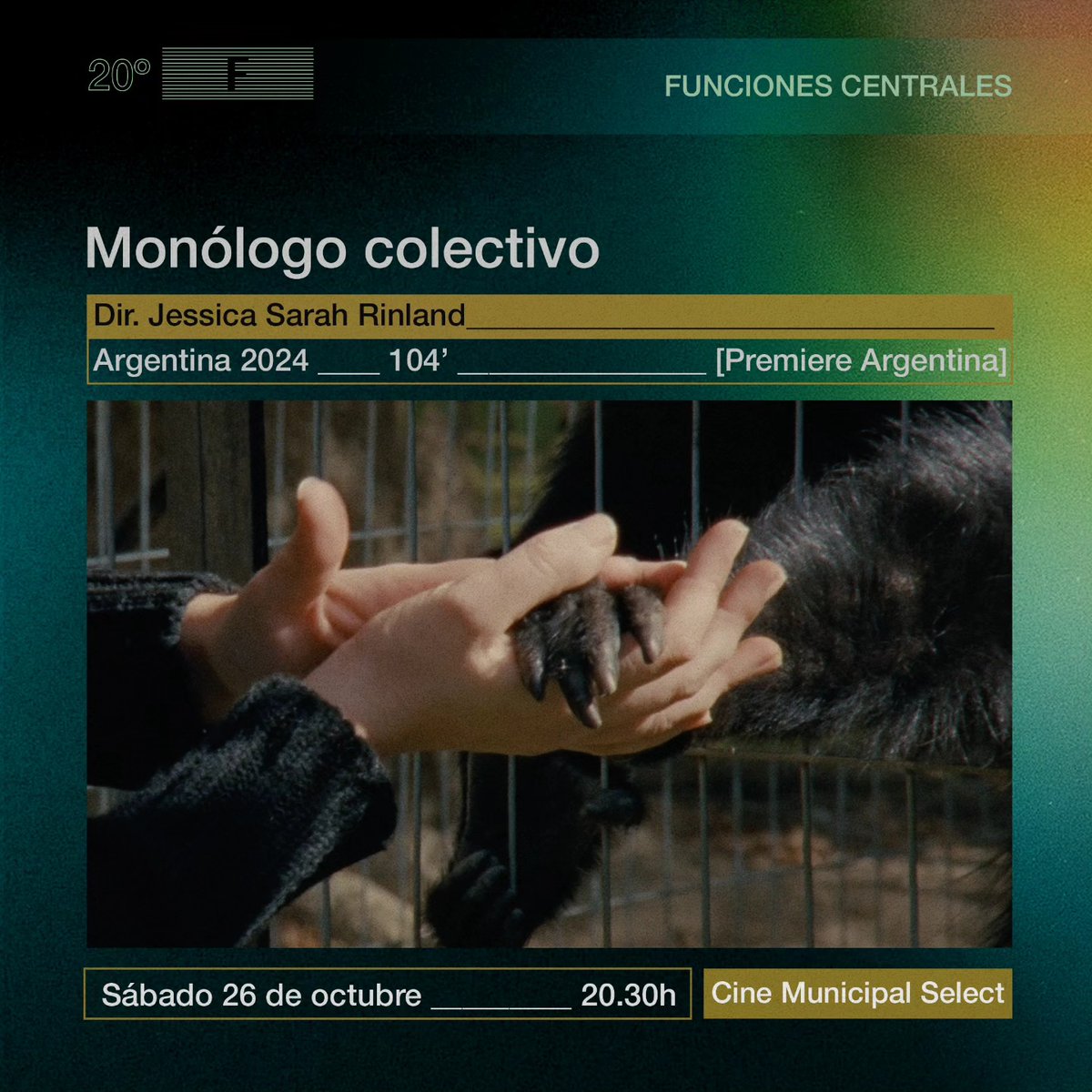 #20FESTIFREAK Hoy no te pierdas MONÓLOGO COLECTIVO, de Jessica Sarah Rinland, una de las Funciones Centrales del FestiFreak.

Premiere Argentina
Sábado 26
20:30h
Cine Municipal Select