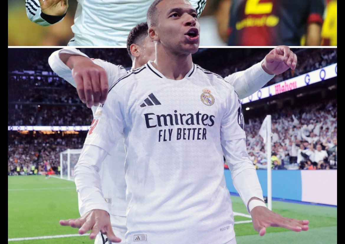 Llourinho's tweet photo. Hablemos del ridículo de Mbappé celebrando como Cristiano para que se lo anulen y termina marcando Lamine Yamal y celebrando así en su cara pidiendo calma. https://t.co/JEoz2Nf0t6