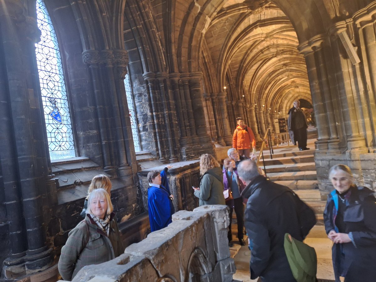 Fabulous guided tour of Glasgow Cathedral  with <a href="/GlasgowCthdrl/">Glasgow Cathedral</a> and <a href="/ArchScot/">Archaeology Scotland</a> 
Bishop Leighton came to Garrion Tower his holidays,  fantastic medieval grave, stepped base and shaft, top unclear. <a href="/GlasgowCoA/">Glasgow Coat of Arms</a>