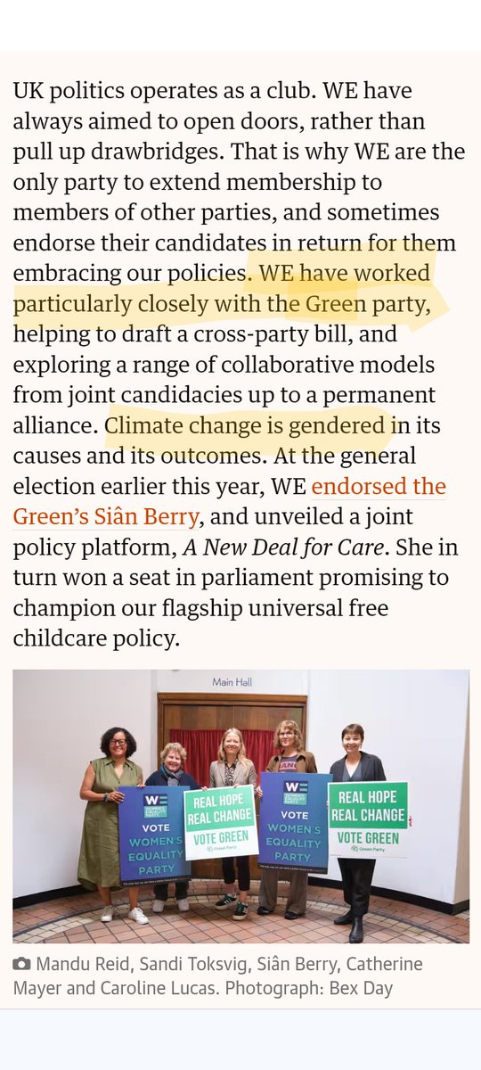 ToothyMaestra's tweet photo. @WEP_UK Pathetic moaning in the Guardian. They turned down a big donor in the early days as they wanted them to remove the word women! Karma sure is a bitch! Aligning with the #TransParty aka the Green Party. And they held a conference on including men and....? https://t.co/My4CjctLs7