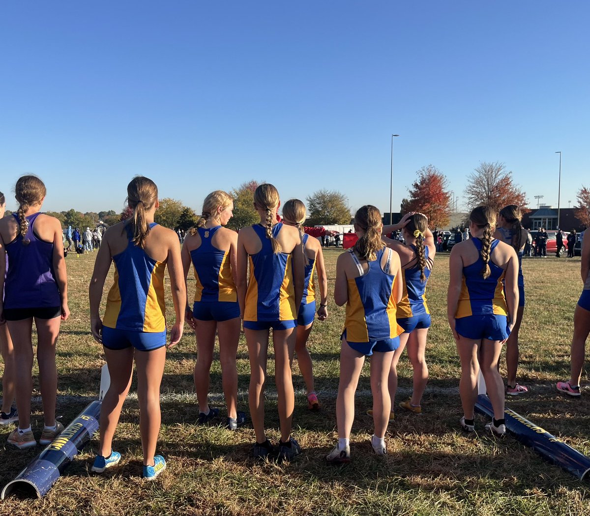 OSXCFalcons's tweet photo. Words can’t adequately express how proud I am of our Varsity girls team. 4th place today (one spot away from qualifying) but ran their hearts out. 6 of the 7 Falcon girls who raced ran lifetime PRs. You can’t race much better than that. GREAT season ladies! https://t.co/SictEQKt31