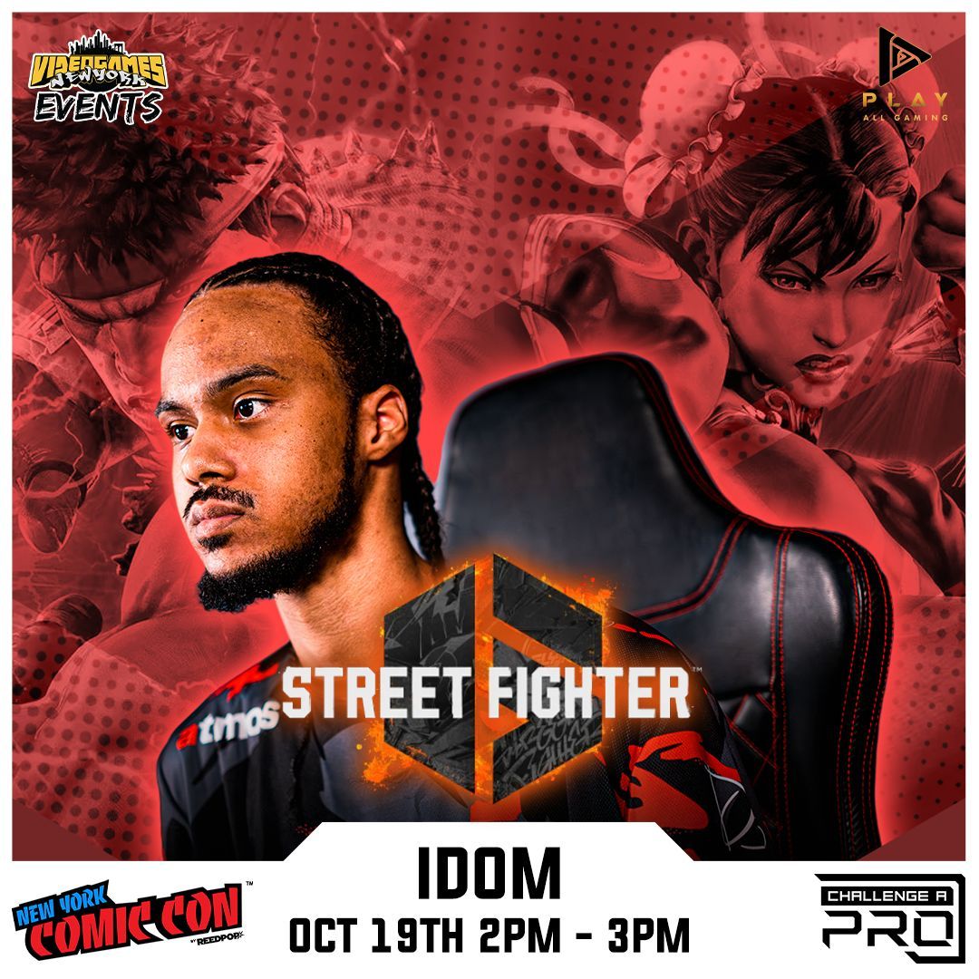 Next up for our "Challenge A Pro" event series for #NYCC24, we had top #StreetFighter6 competitor iDom (<a href="/iDomNYC/">iDom</a>) show all willing participants what it takes to be one of the best in the game and why you shouldn't let him reach 5 medals

#NYCC #NYCFGC #FGC #VGNYevents #SF6 #Manon
