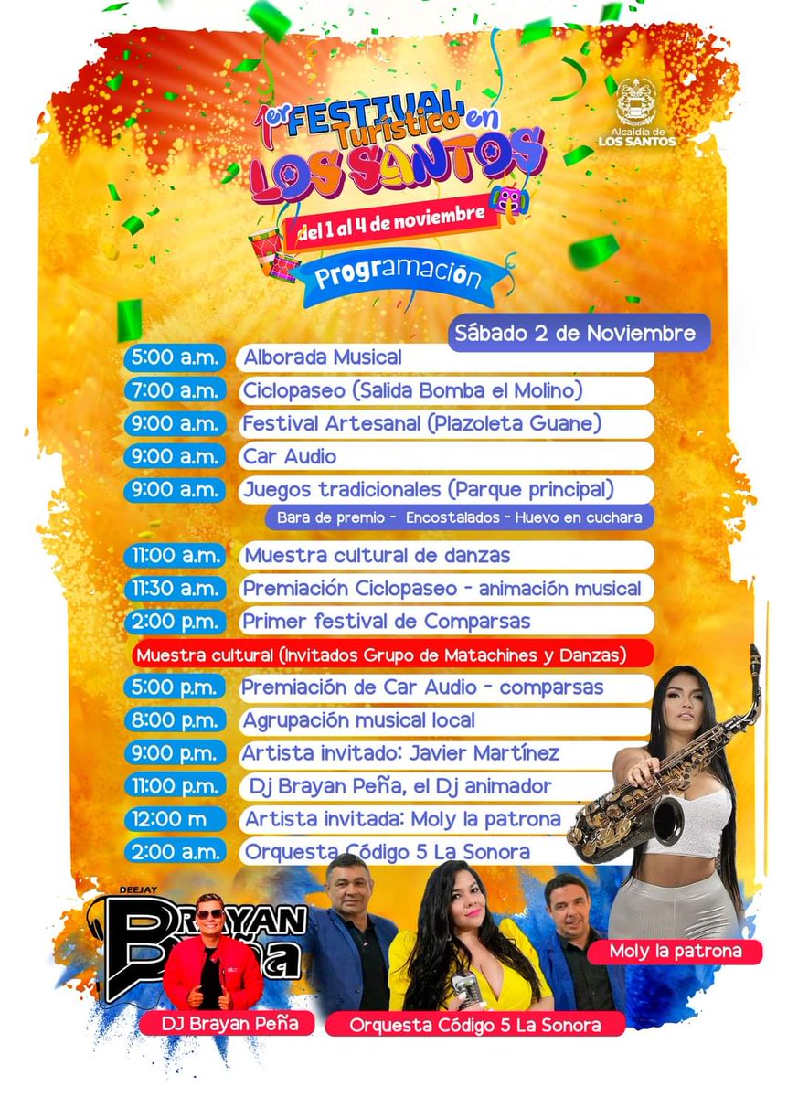 Grillotropovsky's tweet photo. Están todos cordialmente invitados al Festival de Turismo de Los Santos https://t.co/VX272uCfLJ