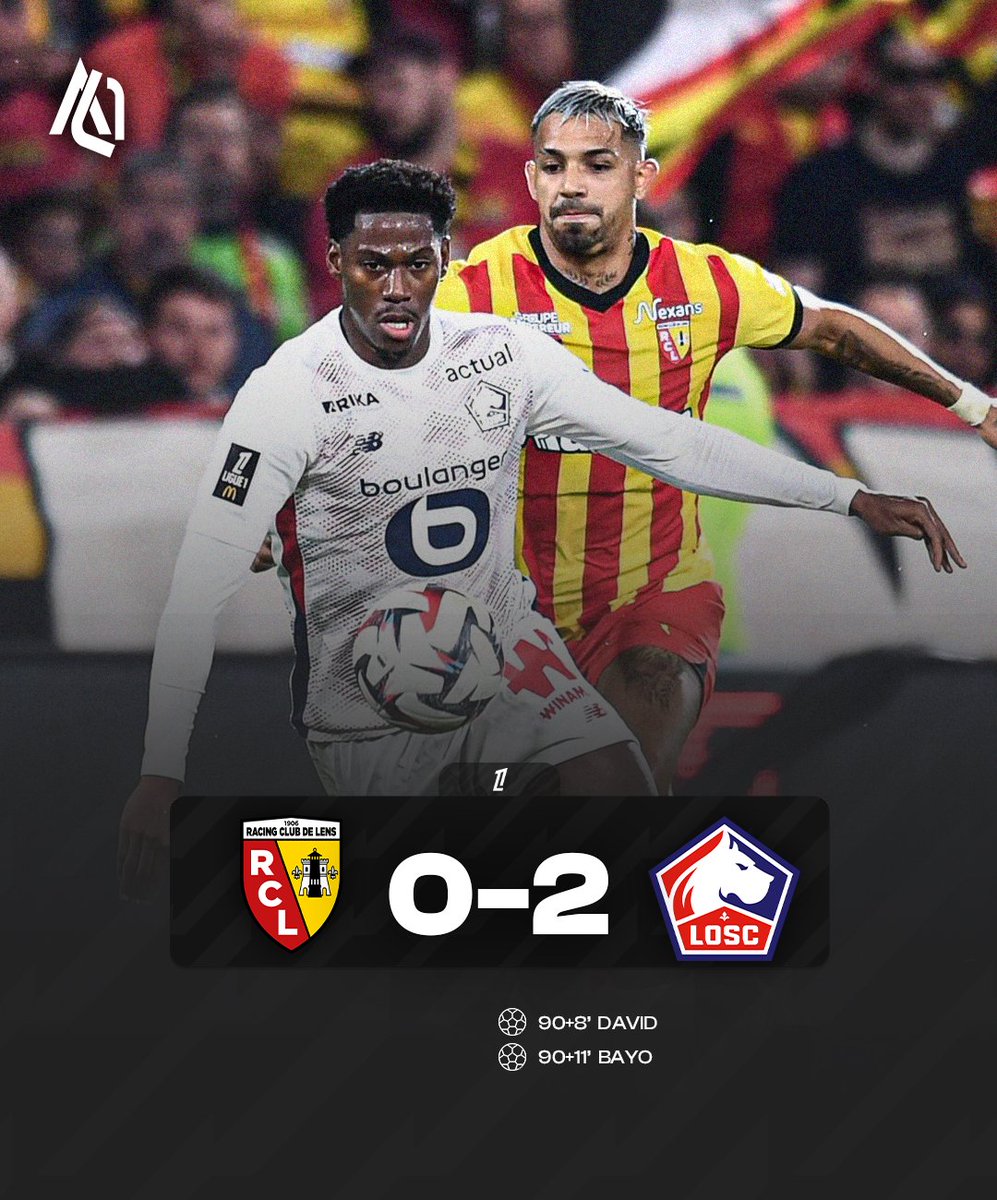 🚨 TERMINÉ ! LE LOSC EST LE ROI DU NORD ET S'IMPOSE DANS CE DERBY FACE A LENS EN TOUTE FIN DE MATCH ✅

Dans un match qui s'annonçait sans vainqueur, l'arbitre a désigné le point de penalty sur une main de Kevin Danso. 🖐️

Mohamed Bayo a ensuite RECIDIVÉ à la 101e minute. ⚽️