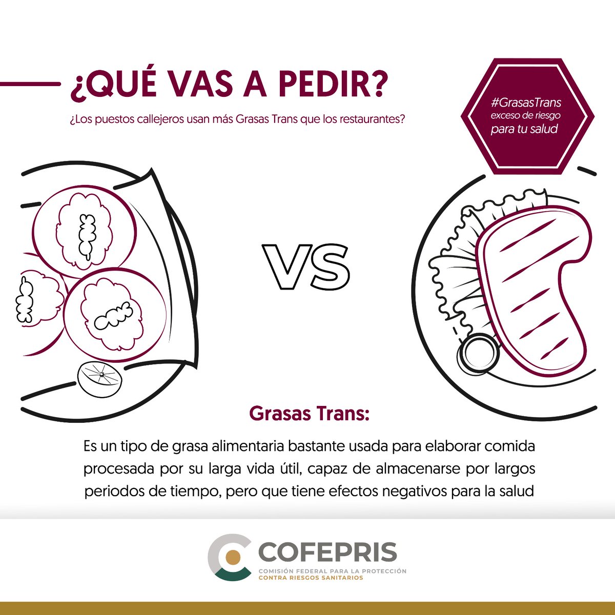 COFEPRIS's tweet photo. La ingesta de #GrasasTrans daña la salud al no aportar nutrientes. Una alimentación con este tipo de grasas aumenta el riesgo de enfermedades cardíacas, una de las principales causas de muerte en el 🌎. https://t.co/RfNbZP82sk
