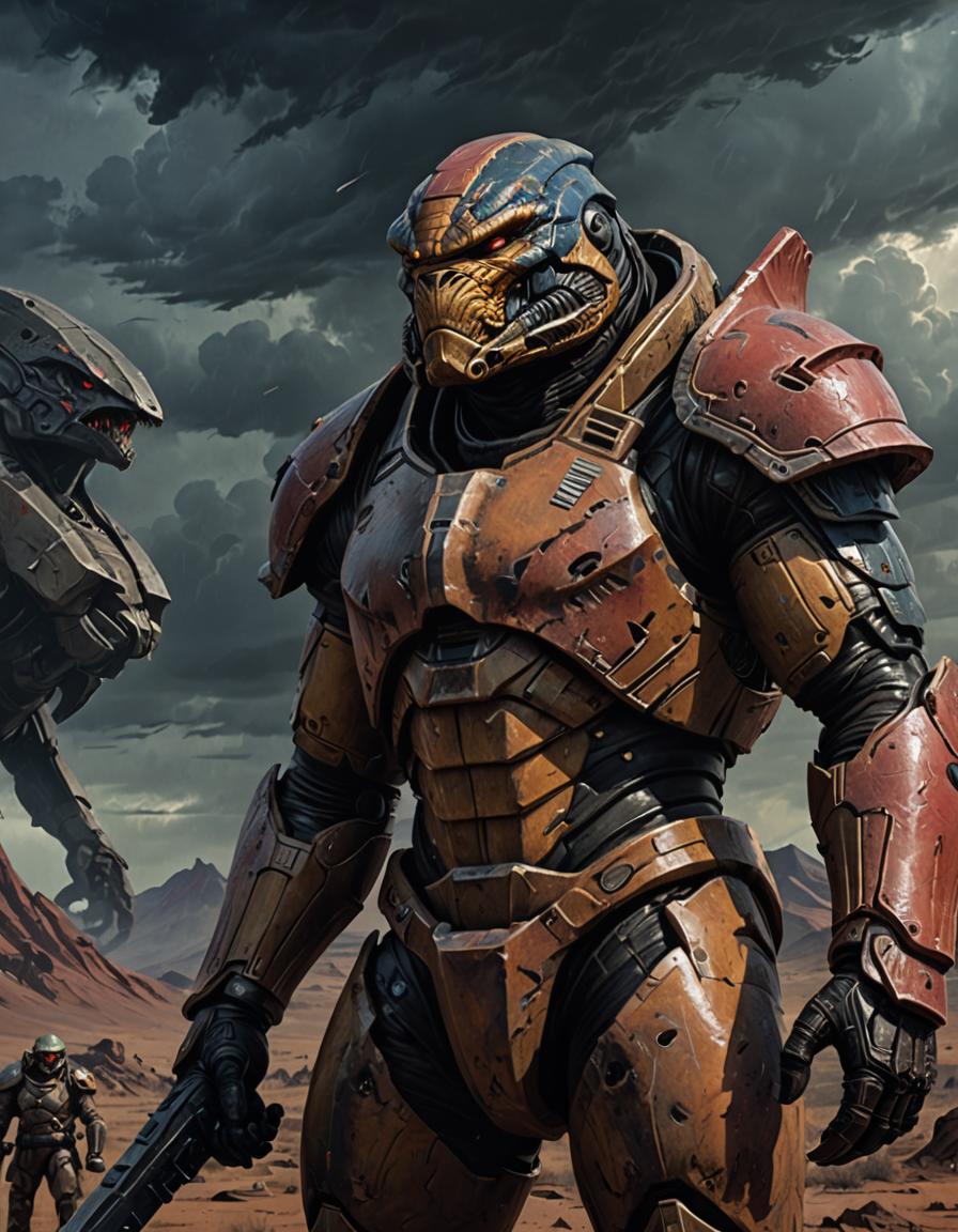 zero2zedGaming's tweet photo. General Gor'Zob Skullbreaker
#ai #aiart #aiartcommunity #aiartworks #digitalart #generativeai #generativeart #artificialintelligence #alien #general #aliencommander #aliengeneral #scifi #scifiart #aiscifiart https://t.co/smgETBBAUZ