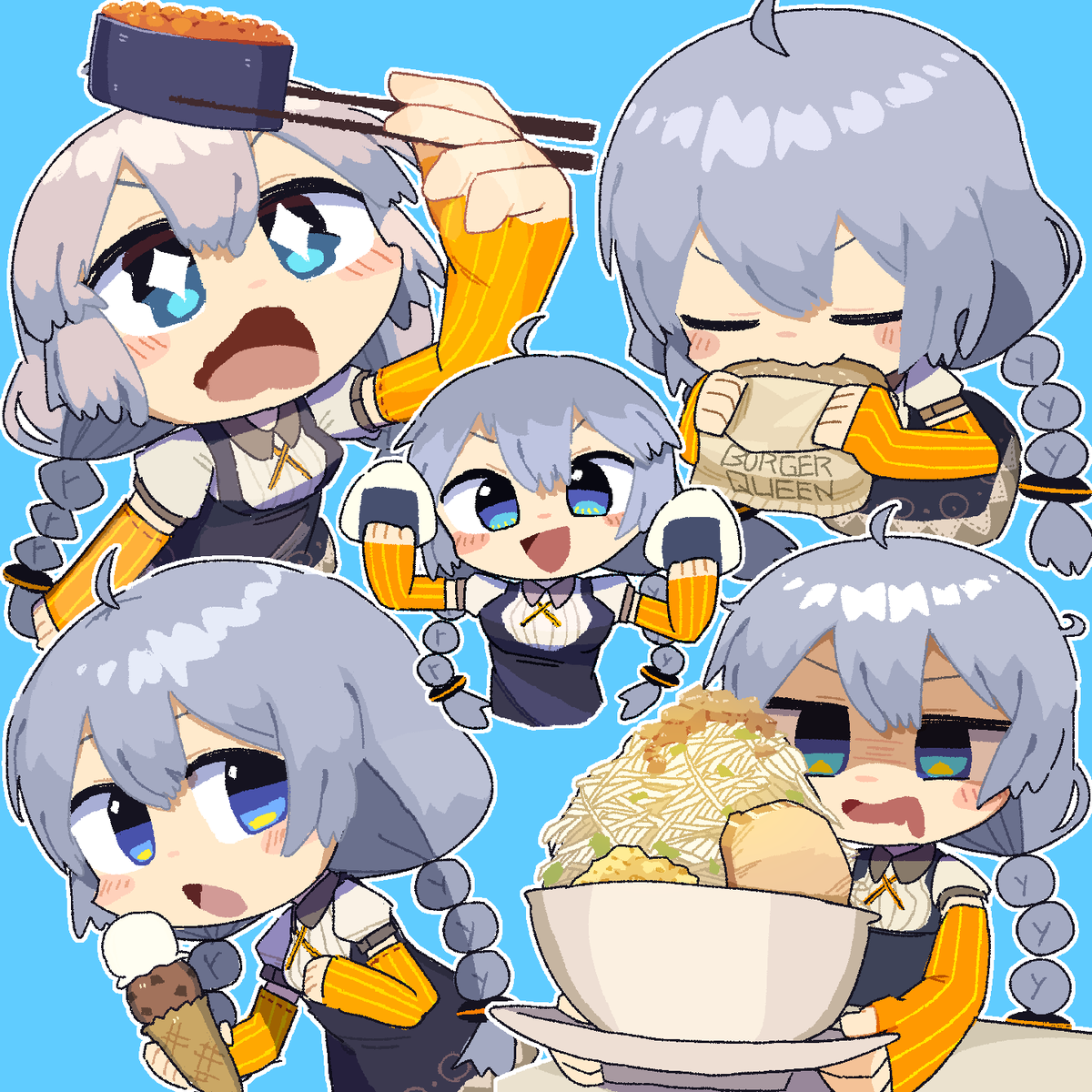 紲星あかり 「あかりちゃん食べまくり 」|このほしのイラスト