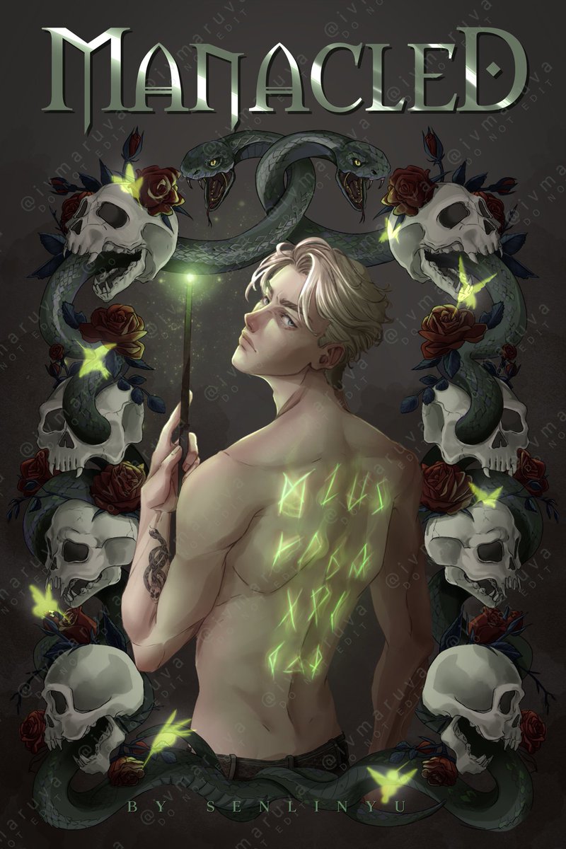 I’ve had this art finished in my Procreate gallery for more than a year. 
It was supposed to be a 3 part fic cover but I got very discouraged once people started selling fic binds using my art.
Since Manacled is very popular I didn’t want to contribute to more of the same.