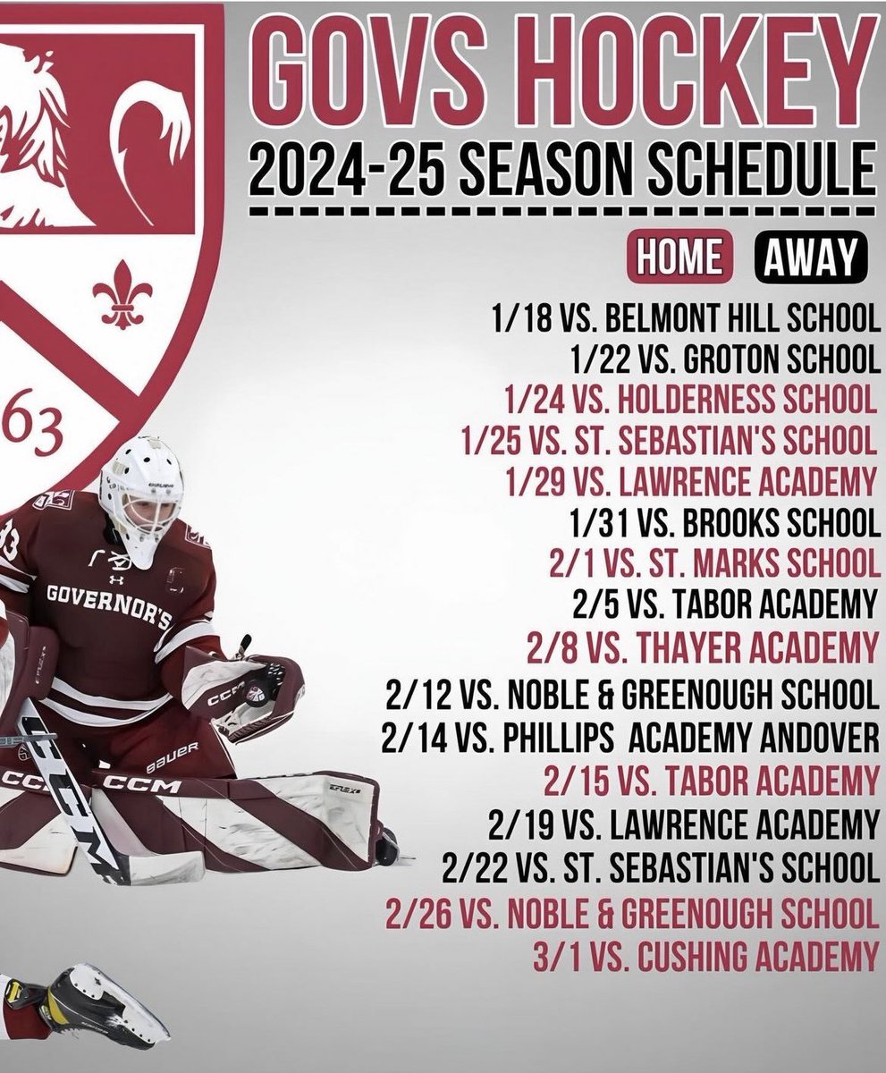 We’re back!! 2024-25 Schedule ⬇️ 
<a href="/USHRhockey/">USHR</a> <a href="/NZPrepHockey/">NZPrepHockey</a> <a href="/NEHockeyJournal/">New England Hockey Journal</a> <a href="/GovsAthletics/">Governor's Athletics</a>