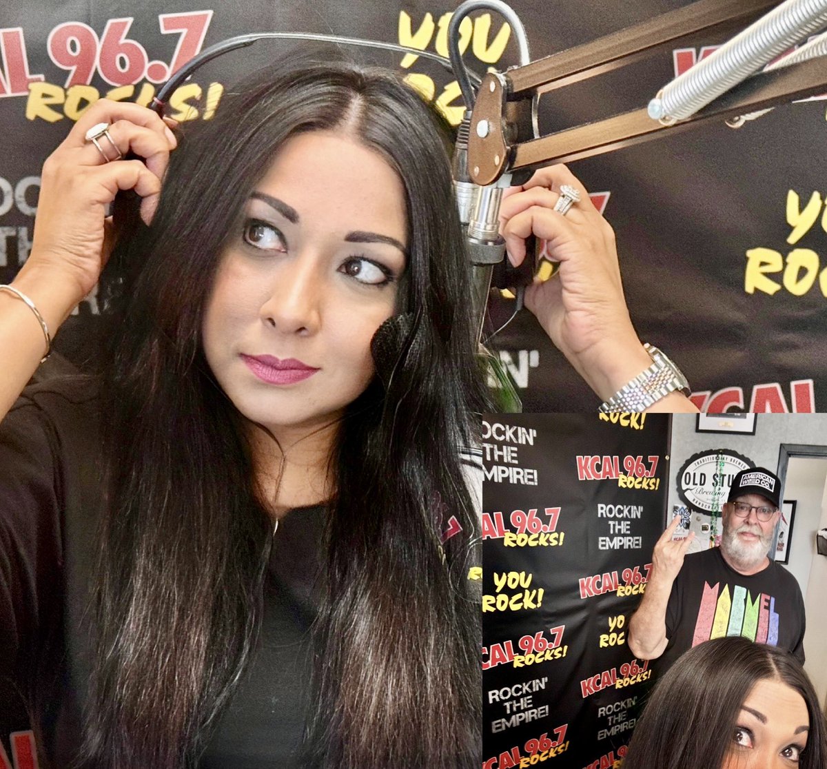 Take a bite of that apple, Go Dodgers! 😉 💙  🤍 Rockin’ the Empire on 96.7 KCAL ROCKS, 2-6 pm… Got some Social D tix, rockin the 90s to now, w/Beastie Boys, Green Day, Sublime, Nirvana, G&amp;R, Metallica, RATM, Ozzy, Blink, Chili Peppers, plus the Doors, Aerosmith, hey, let’s go!