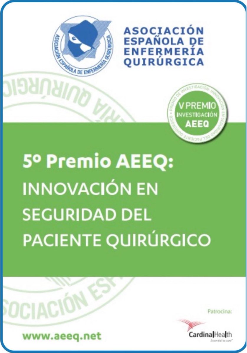 Gracias a la <a href="/AeeqSpain/">AEEQ Spain</a> y a <a href="/cardinalhealth/">Cardinal Health</a> por este premio de investigación concedido a #NegrinInnova para seguir trabajando en la seguridad del paciente quirúrgico
