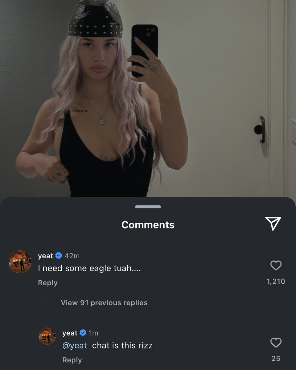 ohfold's tweet image. Yeat via ig:

"I need some eagle tuah"