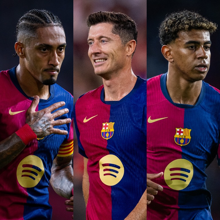 ✅ Hoy Robert Lewandowski marcó DOBLETE.
✅ Hoy Raphinha MARCÓ Y ASISTIÓ.
✅ Hoy Lamine Yamal marcó un GOLAZO.

¿Kylian Mbappé? ¿Vinicius Júnior? ¿Jude Bellingham? ¿La ofensiva galáctica? Pues hoy en el Santiago Bernabéu se apareció todo el tridente del FC Barcelona. Simplemente,
