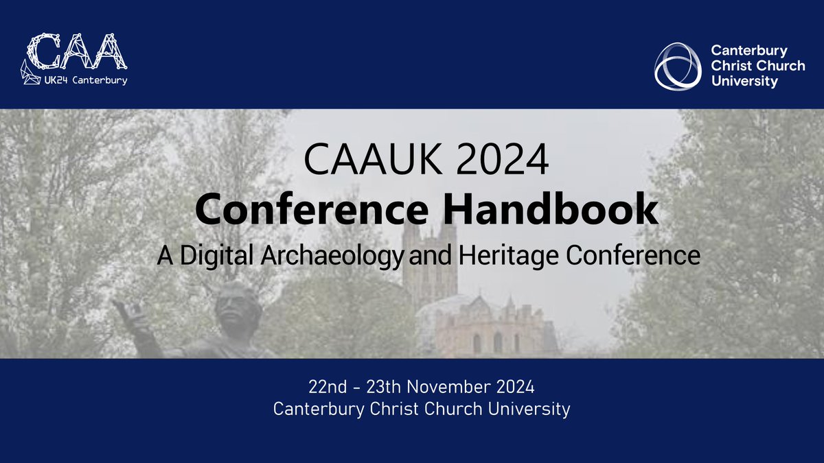 The #CAAUK2024 Conference Handbook is now available! Check out the session lineup and abstracts to see what’s in store at this year’s event in Canterbury.  

📄 Find it on our website or download it from: linktr.ee/caa_uk 

#Archaeology #DigitalArchaeology #DigitalHeritage