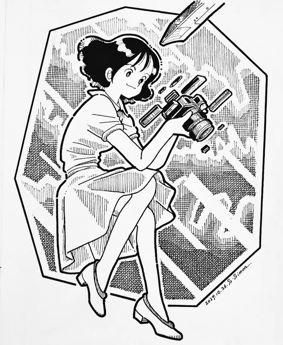 おはようございます☀朝の再掲のお時間です。
Day26 Camera
#inktober  #inktober2024 
#kuretake_inktober2024 
未来のカメラマンはどんなカメラを使うんでしょうね。

本日も良い1日を! 